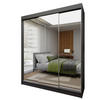 SCHWEBETÜRENSCHRANK BELLINA 180/216/61 cm 3-türig mit Spiegel Grau - Grau, Holzwerkstoff (180/216/61cm) - MASSENO
