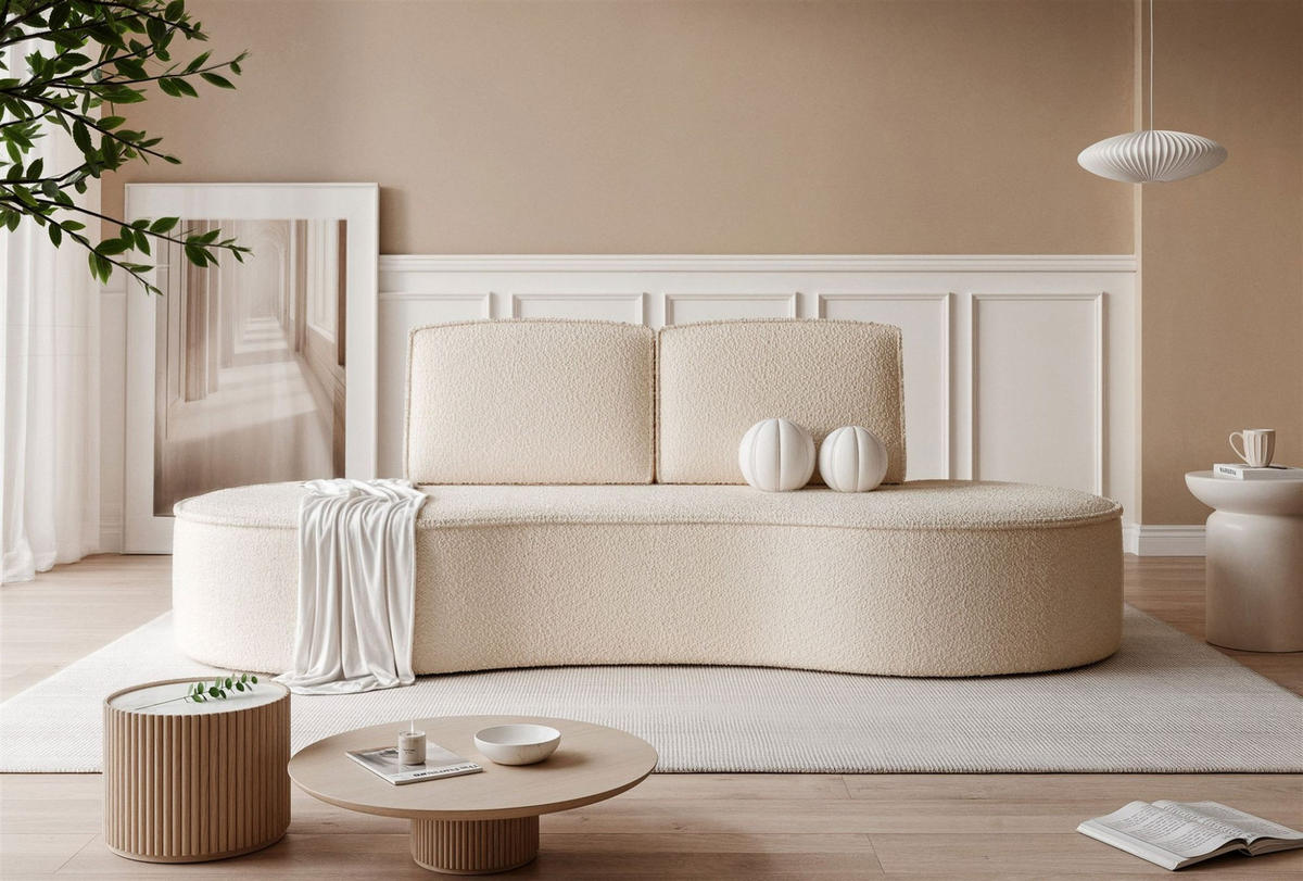 SOFA 3-sitzer Arlet In Stoff Abriamo - Beige, Holzwerkstoff/Textil (234/88/101cm) - Fun Möbel