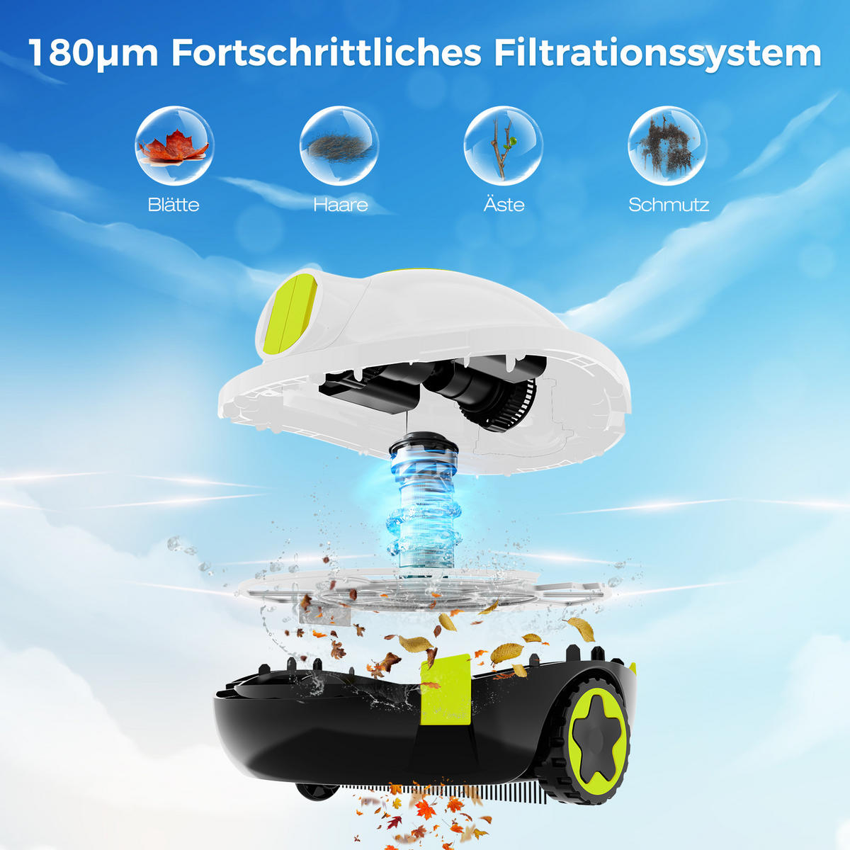 POOLROBOTER Y10 - Weiß, Kunststoff (33/18.7/39.4cm) - EVERCROSS BOT
