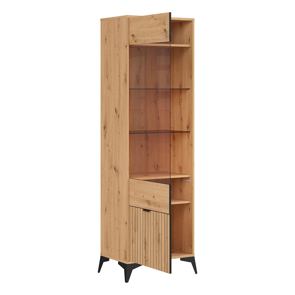 VITRÍNA Mao Dřevo - hnědá, kompozitní dřevo (60/197/41cm) - Petits-meubles