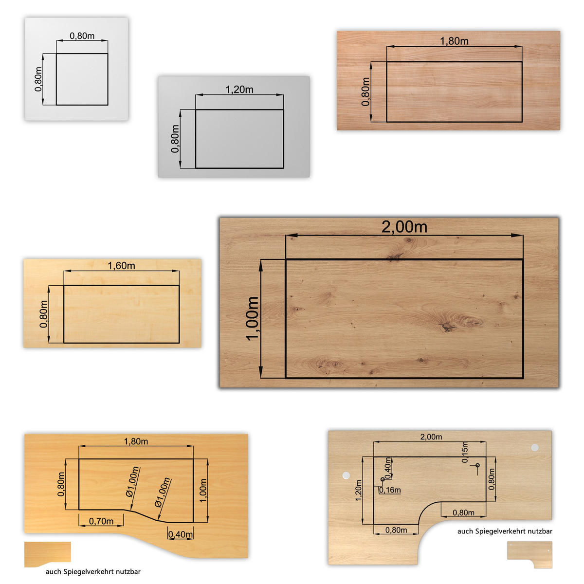 SCHREIBTISCHPLATTE 80/80/2,5 cm in Nussbaumfarben - Nussbaumfarben, Holzwerkstoff (80/80/2.5cm) - bümö