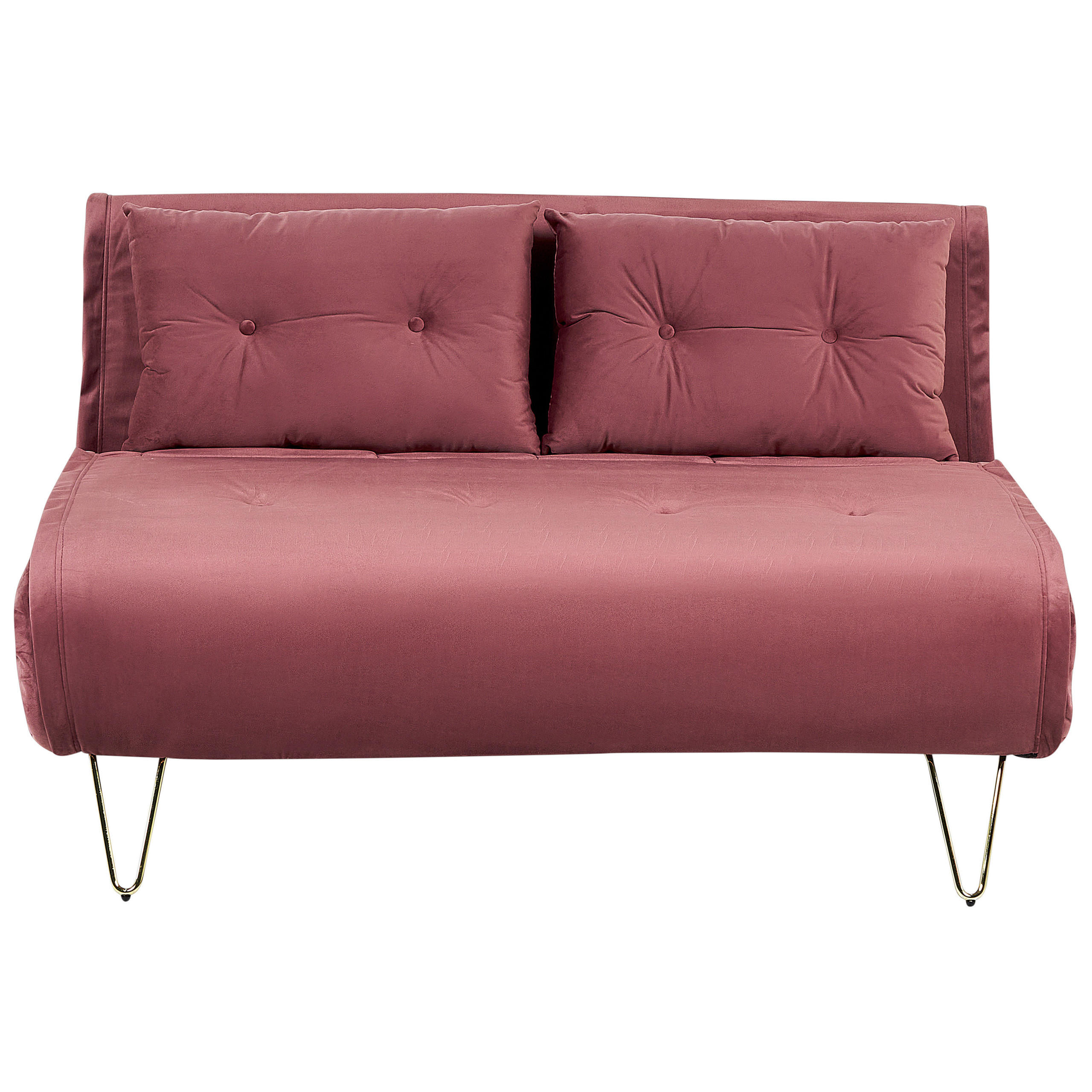 2-SITZER-SCHLAFSOFA Samtstoff Rosa Vestfold - Pink, Textil (130/81/80cm) - Beliani