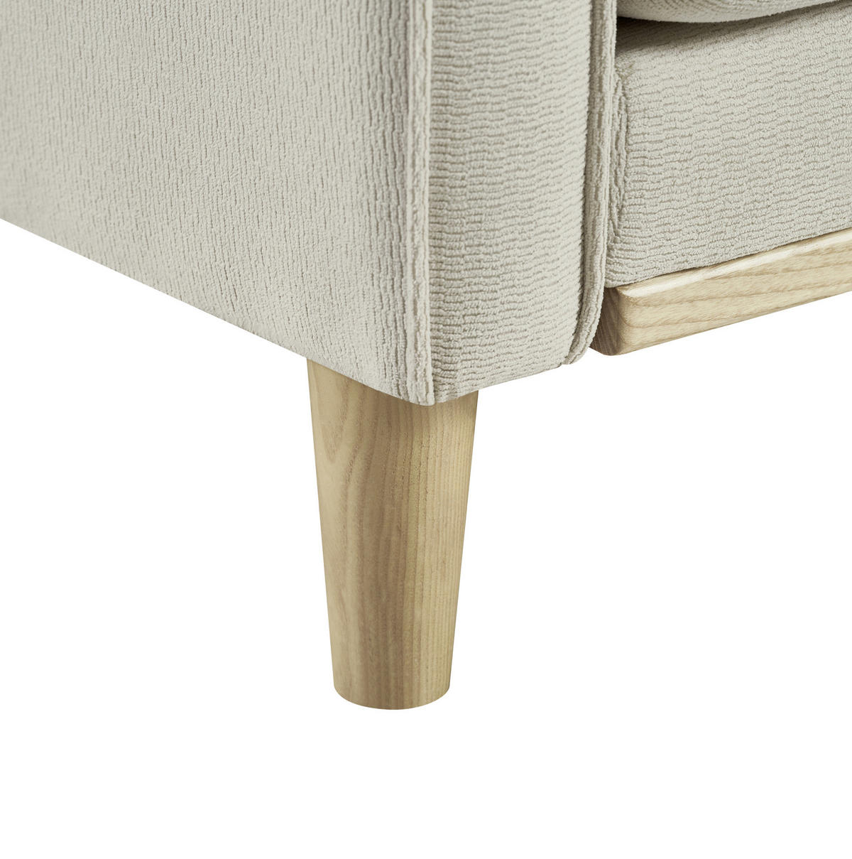DVOJMIESTNA pohovka z dreva a látky 135x72x85 cm béžová s USB portom a mäkkým prešívaným operadlom - béžová, textil (72/85/135cm) - Modfu