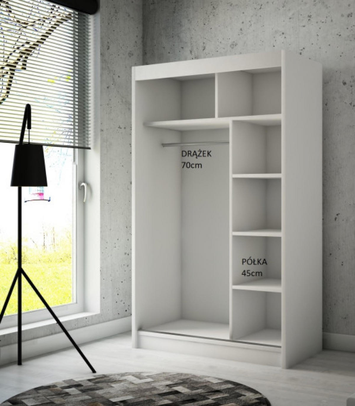 SCHRANK Schwarz BERGO Schiebetür 120 cm - Schwarz, Holzwerkstoff (120/215/61cm) - Sepro Meble