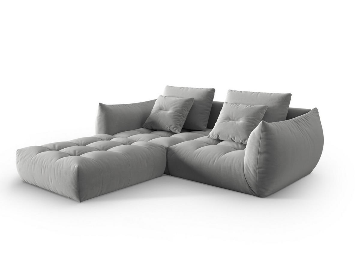 SOFA modular Bloom aus Samt grau 3 Sitzplätze - Grau, Textil (216/232cm) - Micadoni