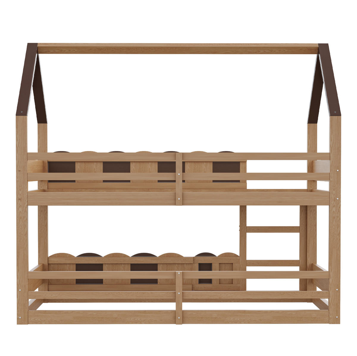 ETAGENBETT im Hausdesign 90x200 cm Holzfarbe - Braun, Holzwerkstoff (90/200cm) - Beauniv