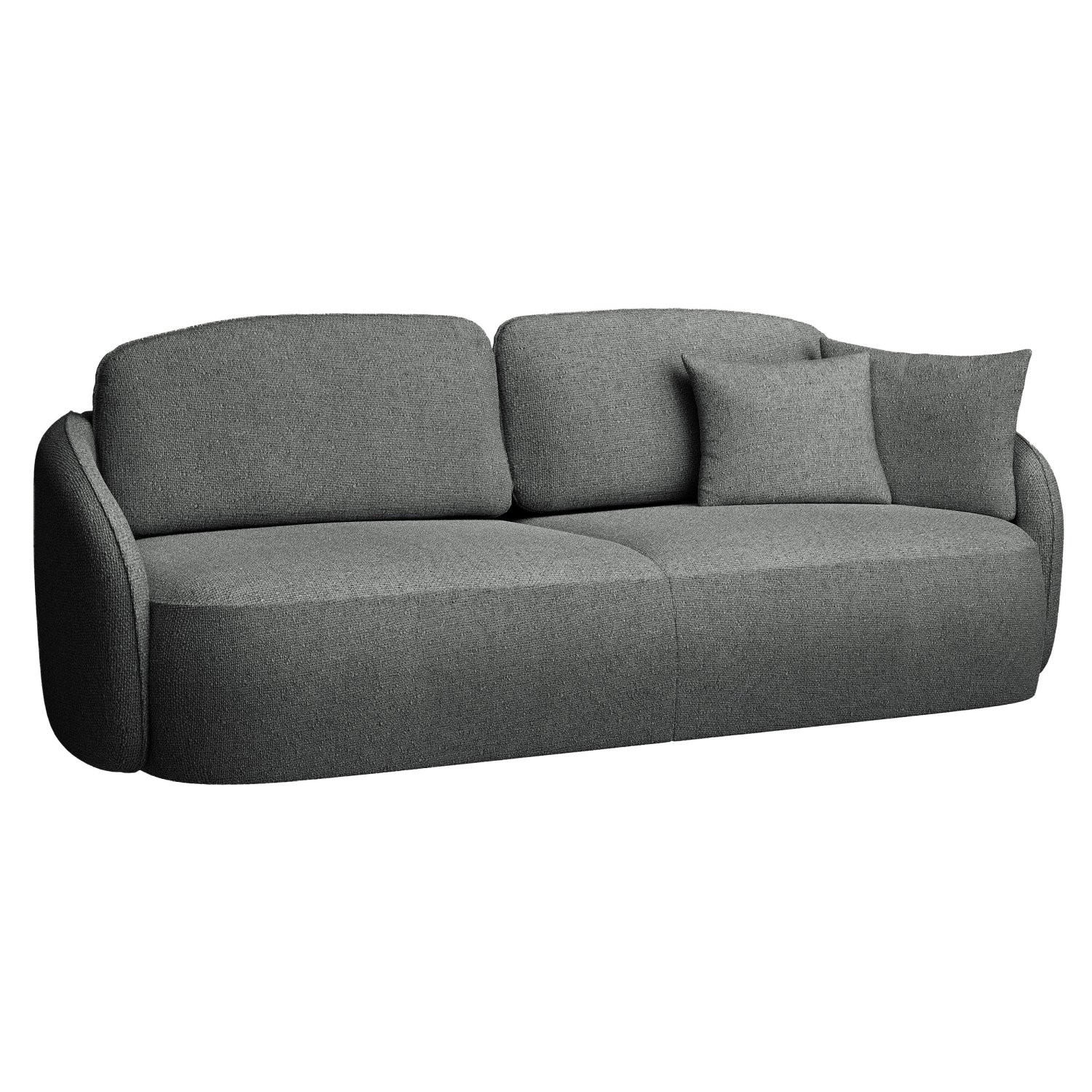 3-SITZER-SOFA Savoy Dunkelgrau mit Schlaffunktion - Dunkelgrau/Schwarz, Kunststoff/Textil (254/96/105cm) - Selsey