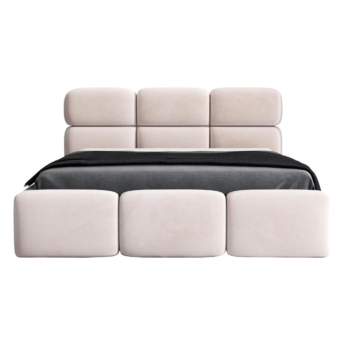 POLSTERBETT MAROKO 180x200 Beige - Beige, Textil (180/200cm) - A&J MöbelLand