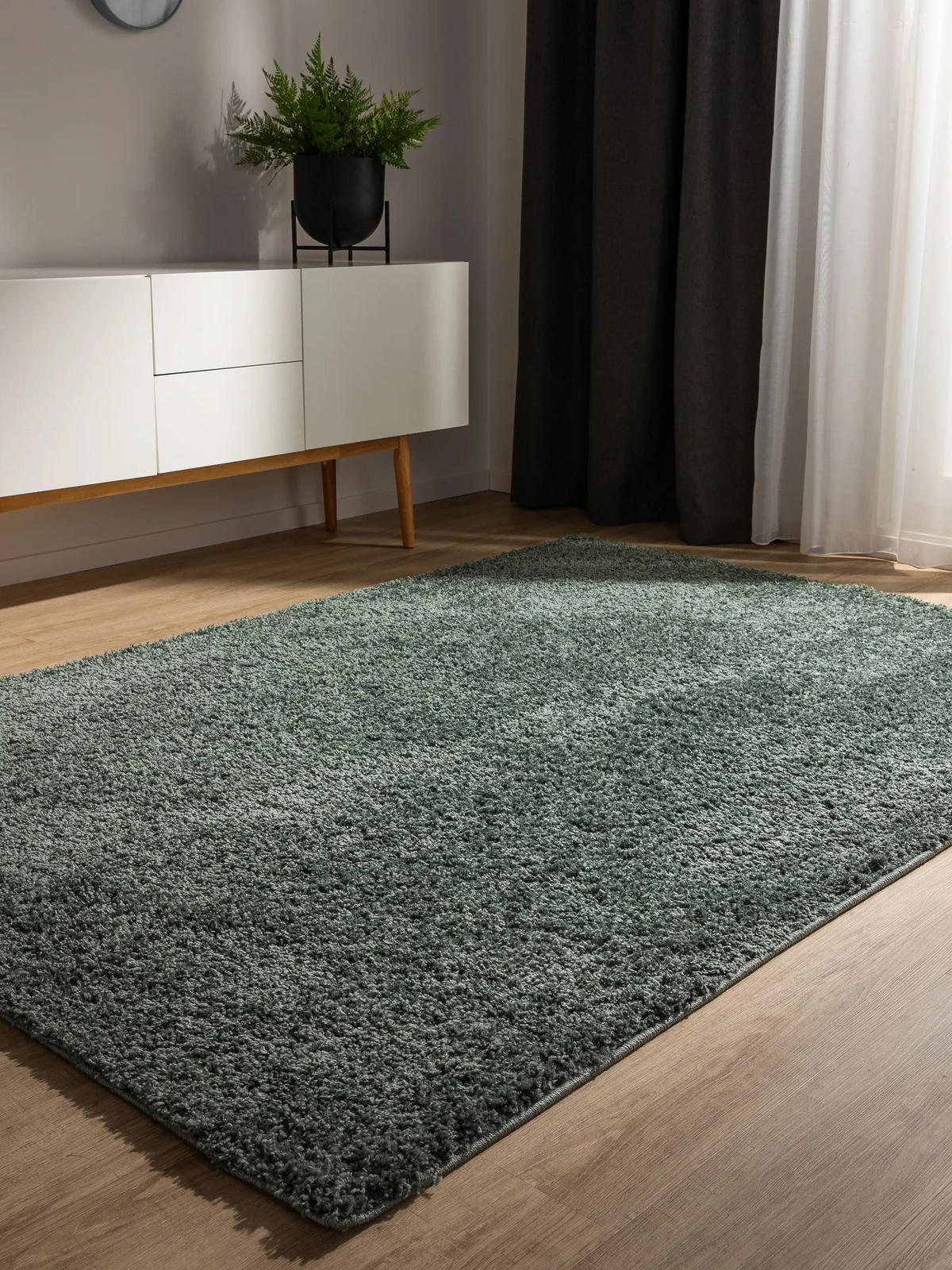 HOCHFLORTEPPICH Soho Hellgrün 200x250 cm - Hellgrün, Kunststoff (200/250cm) - benuta