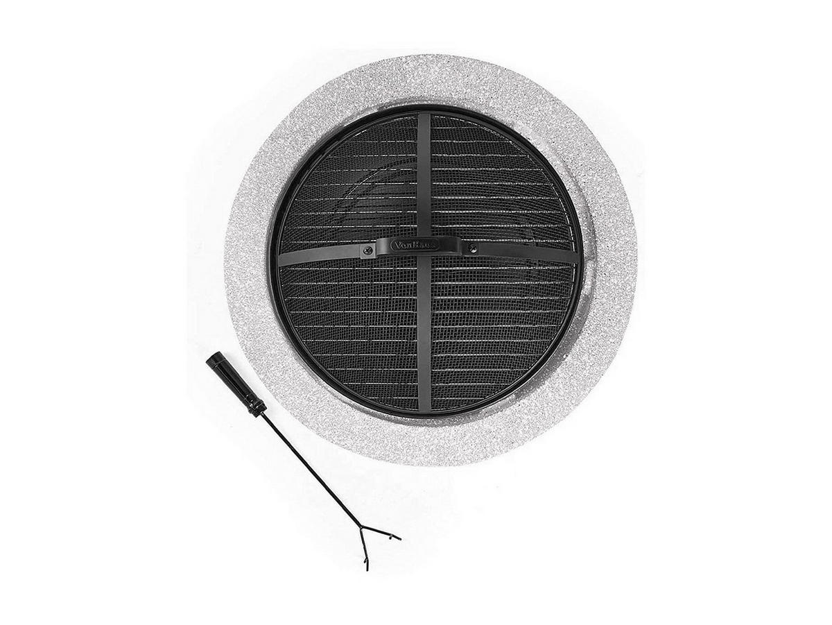 FEUERSCHALE - 60.5cm x 60.5cm - MGO - hellgrau - GARMONA - Hellgrau, Keramik (60.5/42.5/60.5cm) - Vente-Unique