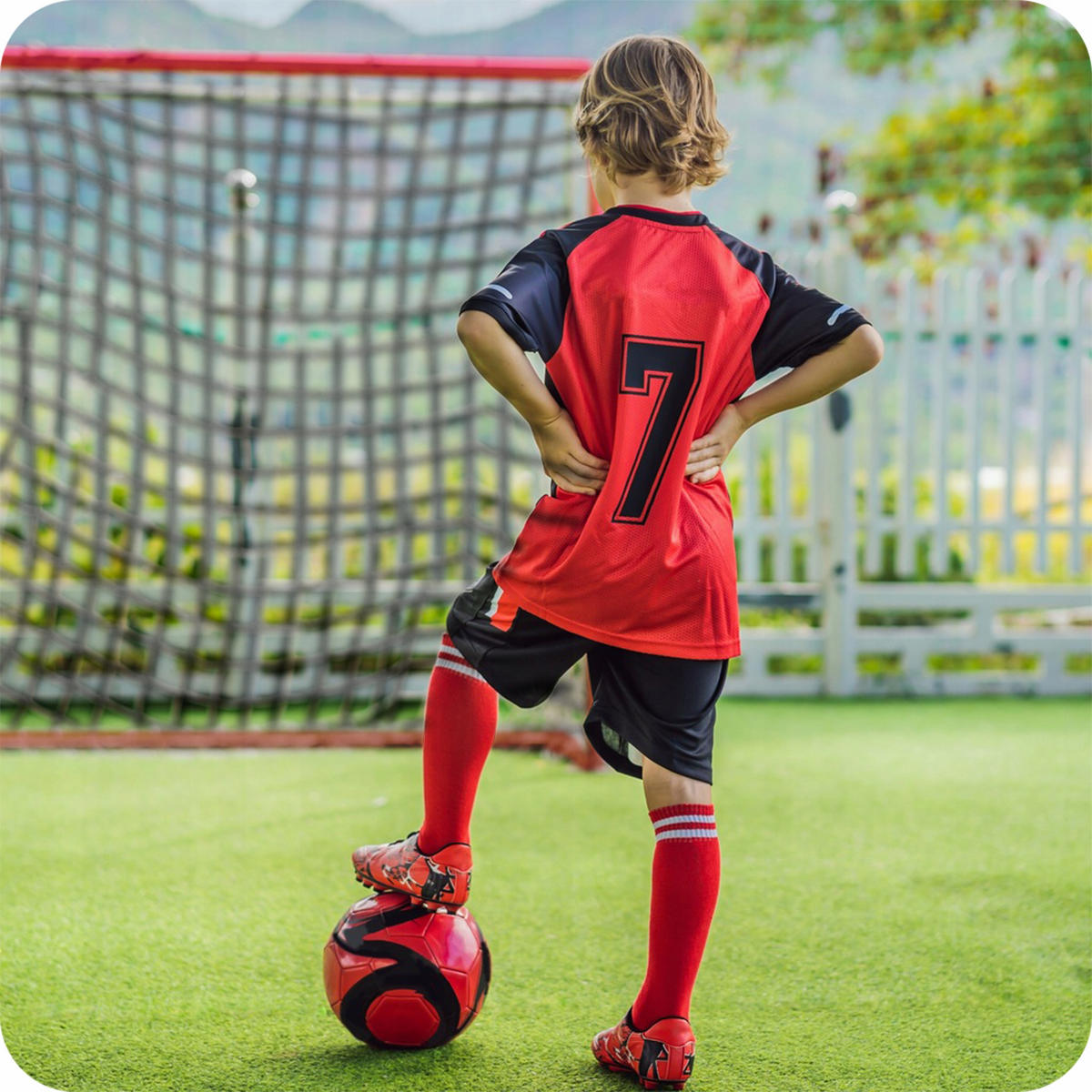 FUSSBALLTOR Rot - Rot, Metall (240/90cm) - KRUMAD