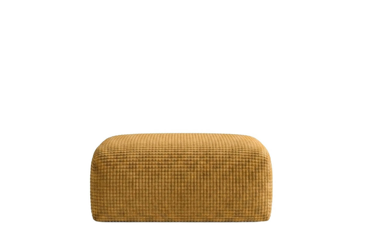 HOCKER, Sitzhocker, Chenille-Stoff Cremona, Golden, GRETA - Goldfarben, Holz (91/40/89cm) - Kaiser Möbel