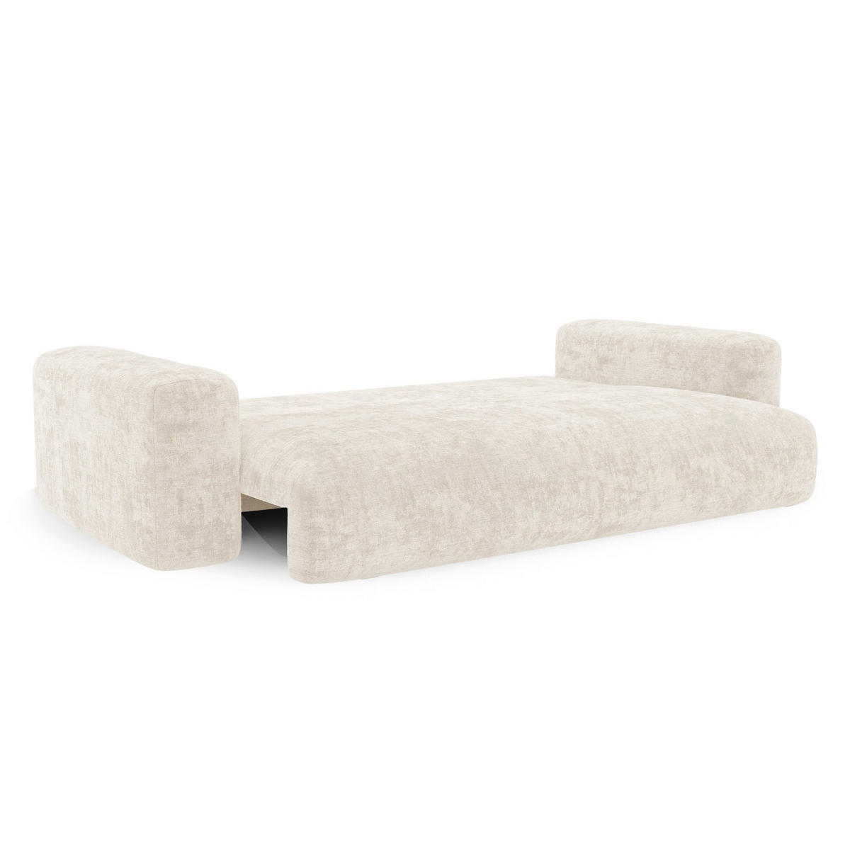 SCHLAFSOFA mit Stauraum LIOR Strukturierter Samt Creme 260cm - Creme, Textil (260/83/100cm) - Premium Interiors