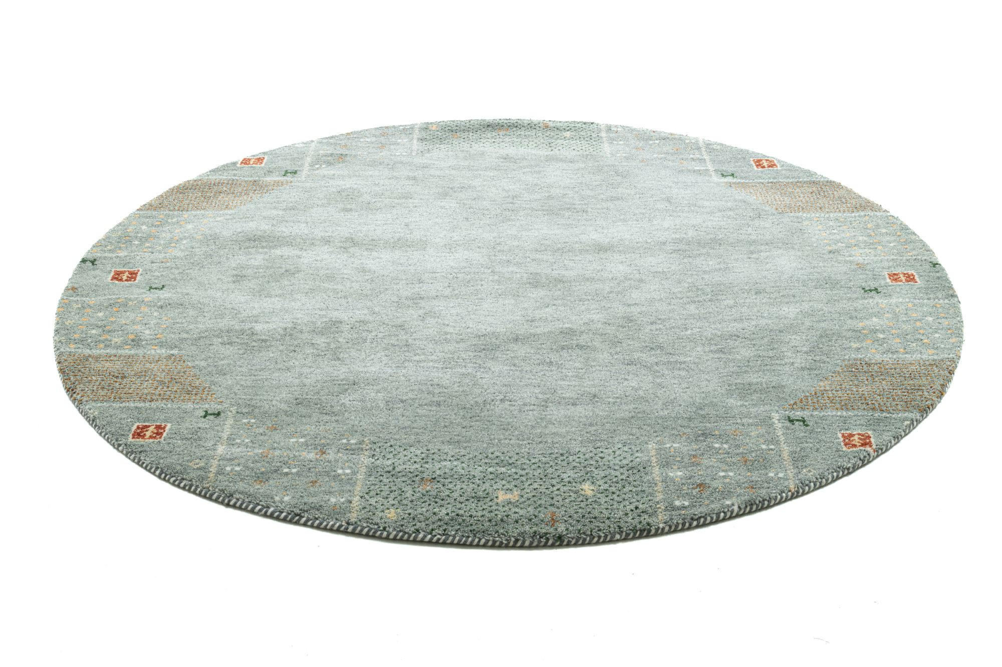 HANDKNÜPFTEPPICH Denver 190x190 cm - Grau, Textil (190/190cm) - THEKO