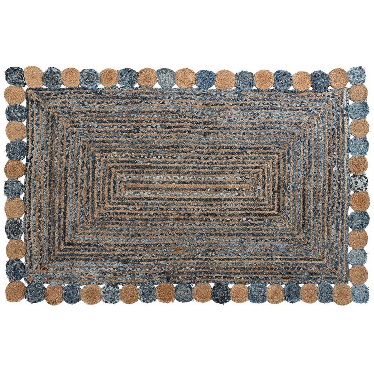 TEPPICH Blau Bunt Indianer (200 x 290 x 1 cm) - Multicolor, Naturmaterialien (200/290cm) - DKD Home Decor