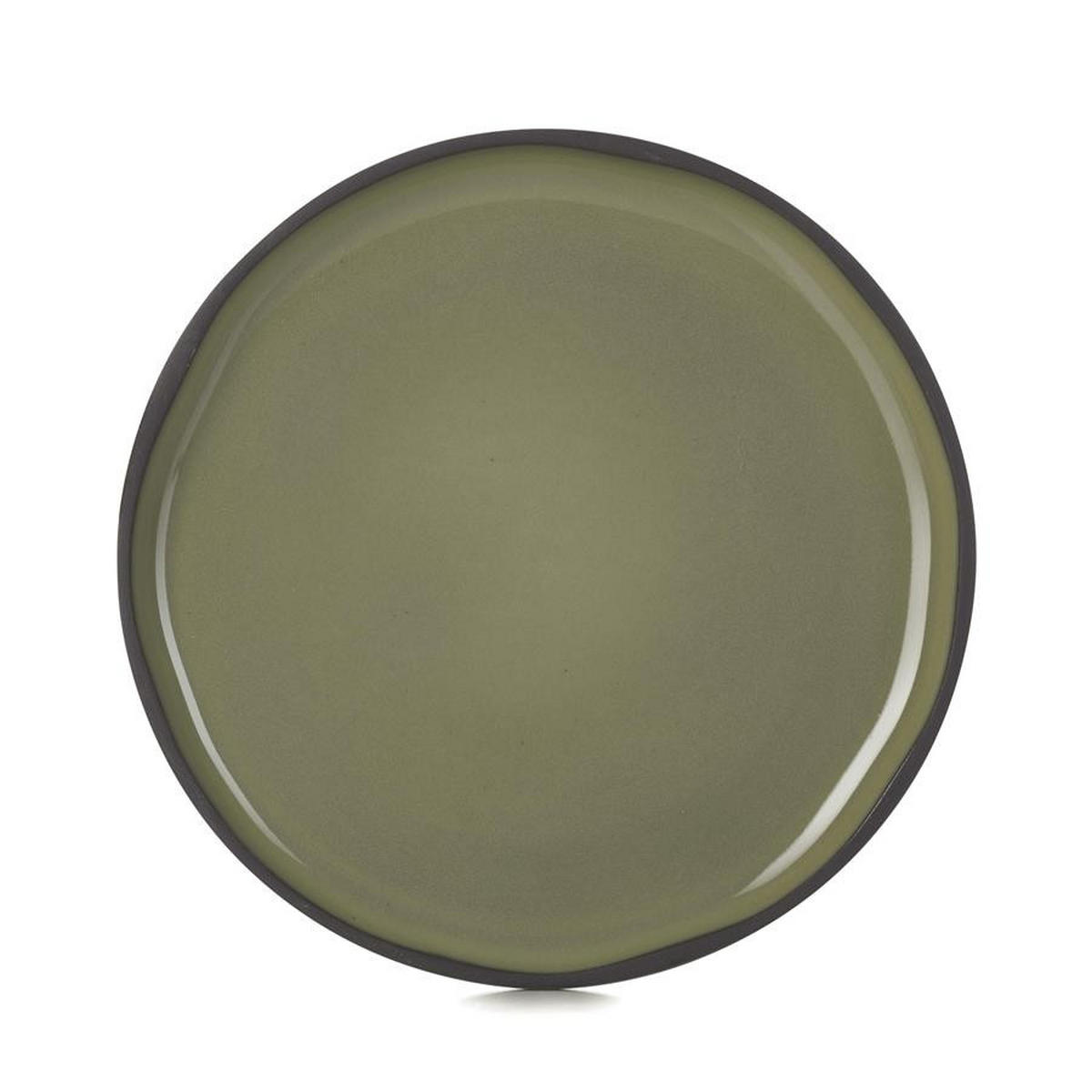 BROTTELLER CARACTERE 5 cm Kardamom - Dunkelgrün, Keramik (15cm) - Revol Porcelaine France