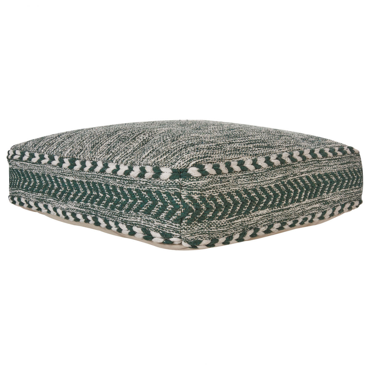 POUF Birch 60/60/12 cm - Grün, Naturmaterialen (60/12/60cm) - Beliani