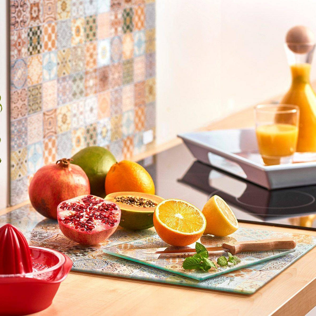 GLASPLATTEN für Herd Mozaika 52/30 cm - Multicolor, Glas (30/52cm) - ZELLER