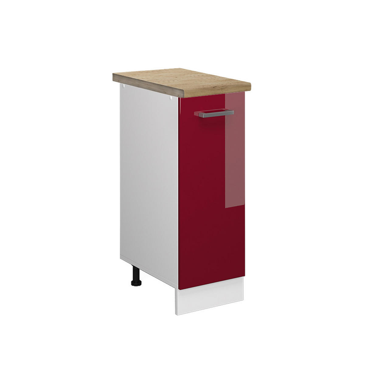 APOTHEKERSCHRANK R-Line Rot Hochglanz 30 cm , AP Eiche - Bordeaux/Rot, Holzwerkstoff (30/81.6/60cm) - Vicco