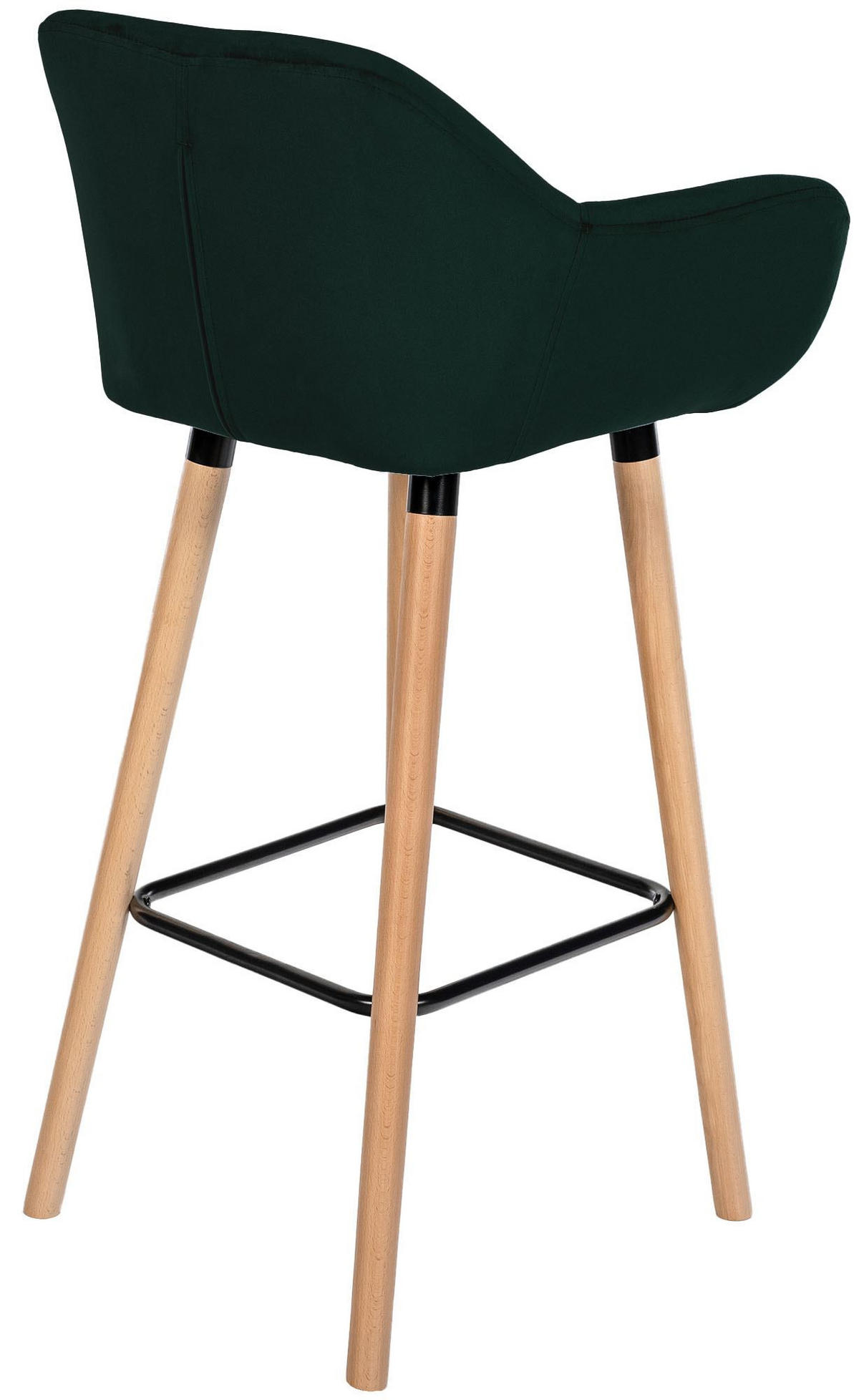 BARHOCKER 2er Set Samt Grün - Eukalyptusholzfarben/Grün, Holz/Textil (51/101/50cm) - CLP