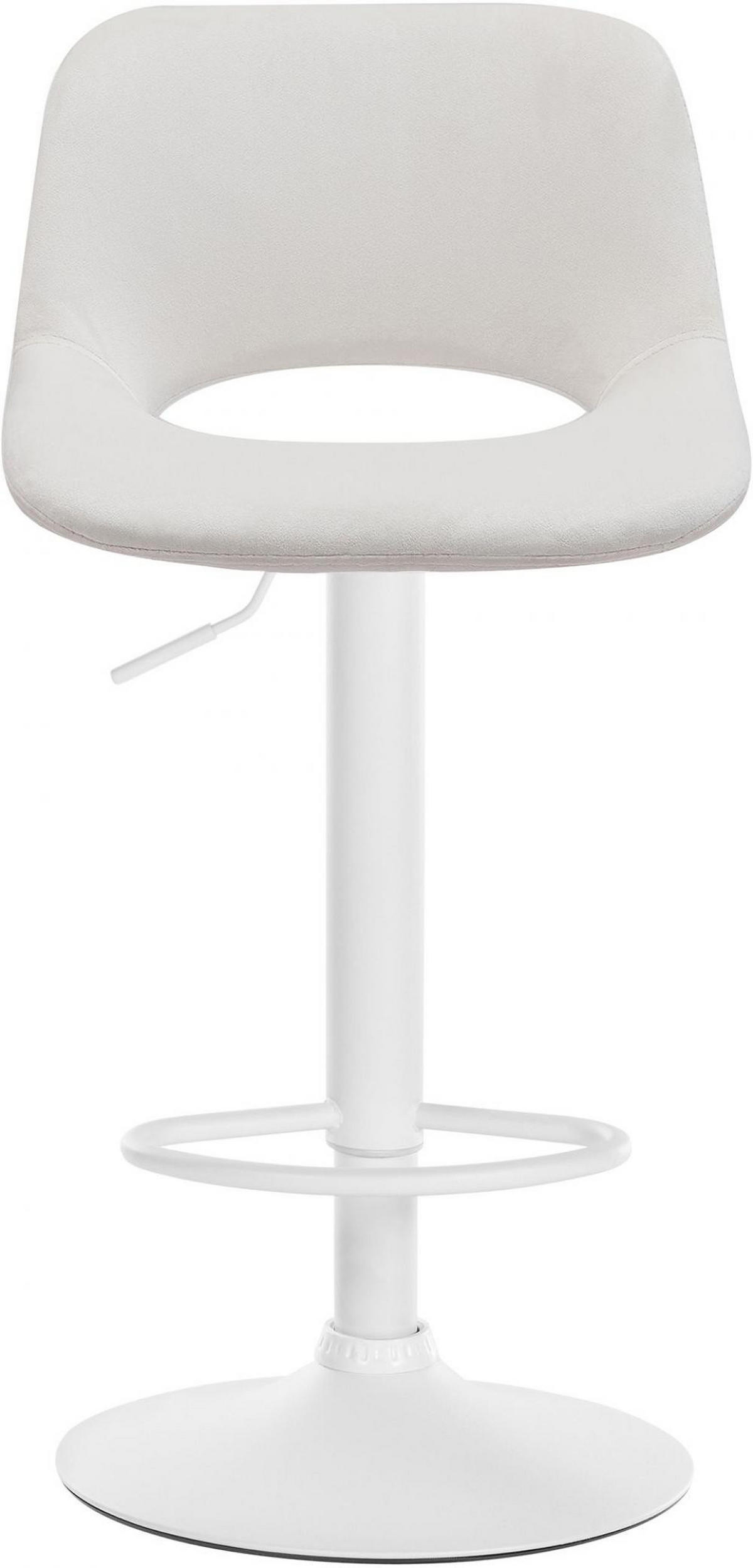 BARHOCKER 2 Samt Creme - Creme/Weiß, Textil/Metall (42/86/46cm) - CLP