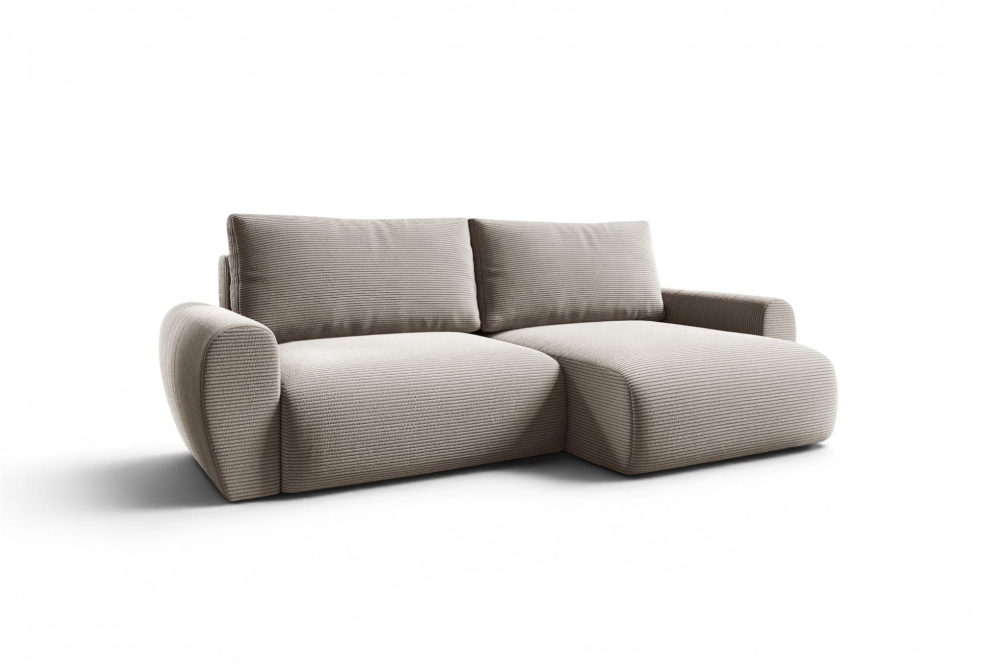 ECKSOFA Galan Mit Schlaffunktion - Beige, Holzwerkstoff/Textil (153/253cm) - Fun Möbel