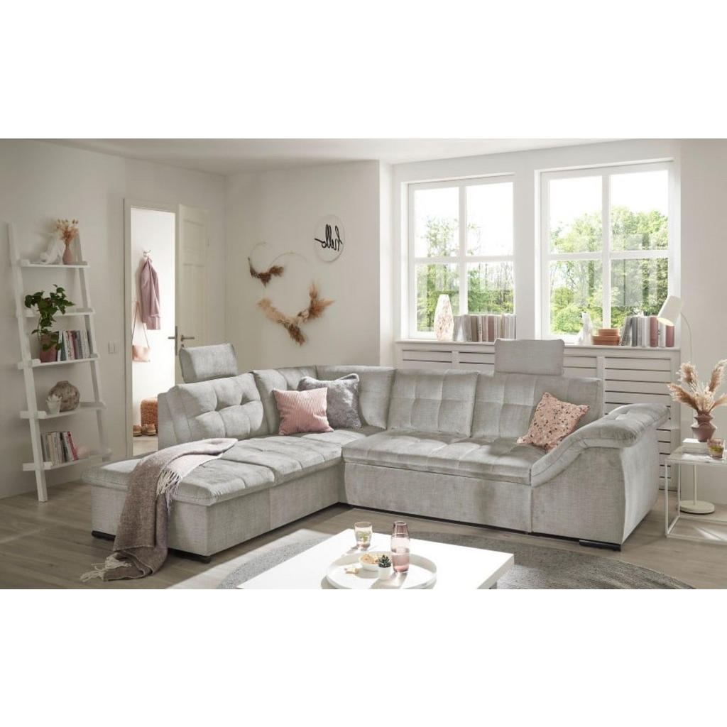 Thumbnail - ed exciting design Ecksofa, Silber, Textil, Ottomane links,L-Form, 283x217 cm, Wohnzimmer, Sofas & Couches, Wohnlandscha...