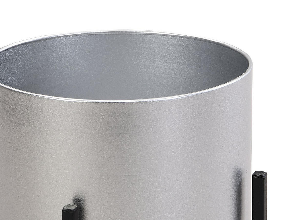 ÜBERTOPF 2er-Set - 23 cm, 25 cm x 23 cm, 25 cm - Metall - Silberfarben - EDMEE - Silberfarben, Metall (23/39/23cm) - Vente-Unique