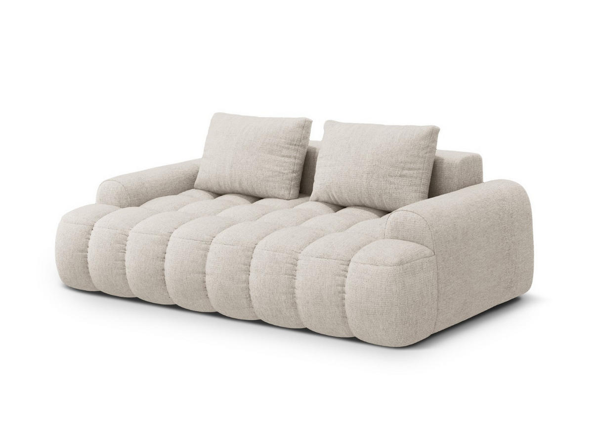 SOFA Linz aus strukturiertem Stoff beige 3 Sitzplätze - Beige, Textil (100/84/200cm) - Cosmopolitan Design