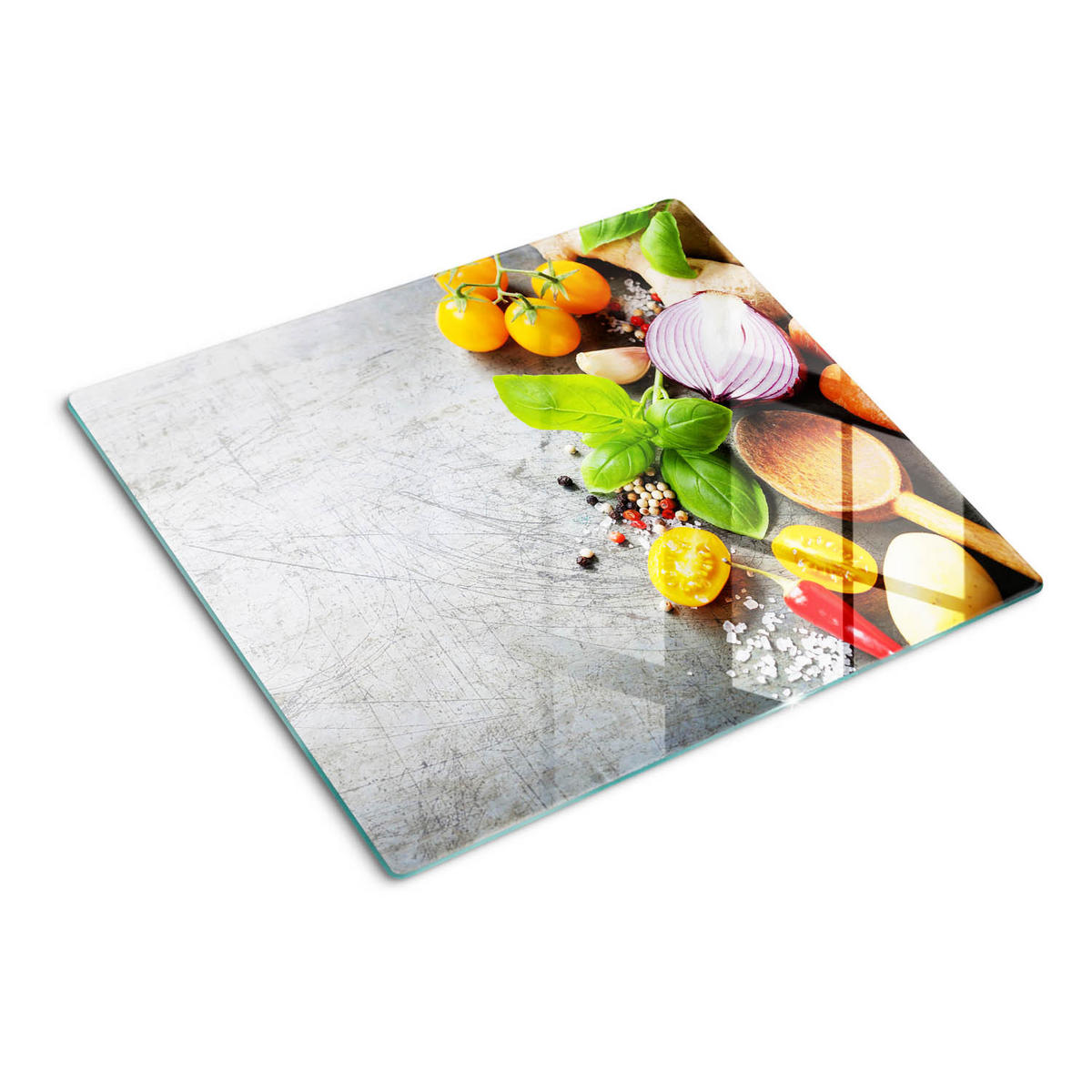 GLASPLATTE 60x52 cm Gemüse - Multicolor, Glas (60/0.4/52cm) - TULUP