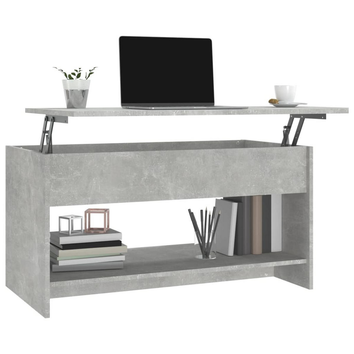 COUCHTISCH Betongrau 102x50x52,5 cm Holzwerkstoff - Grau, Holzwerkstoff (102/50/52.5cm) - furnicato