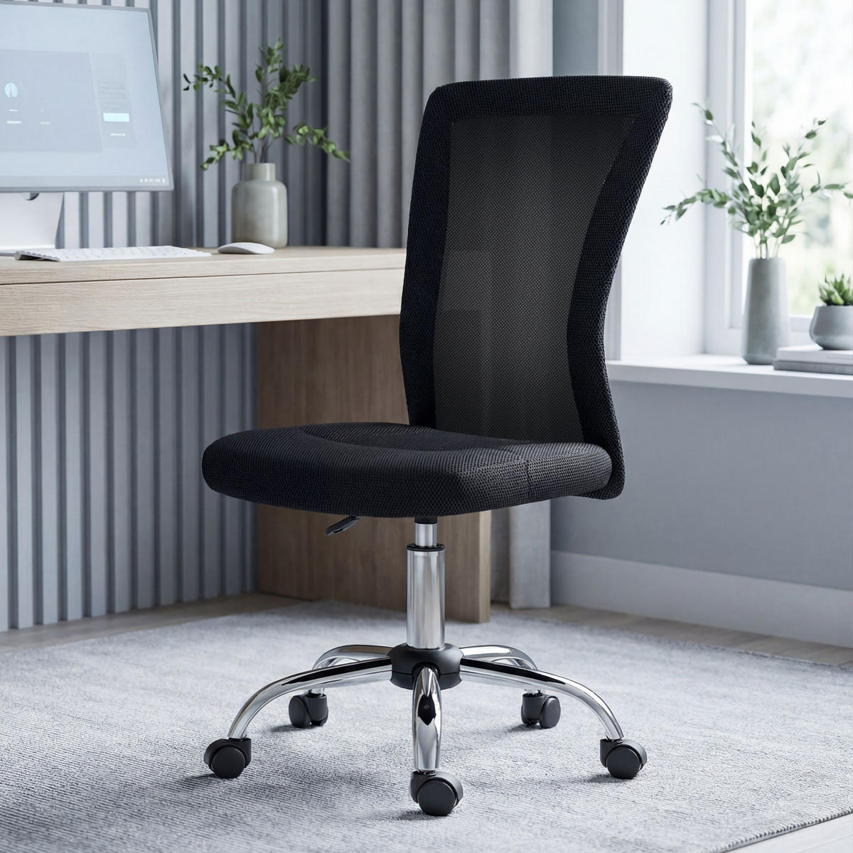 BÜROSTUHL, Ergonomisch, Schwarz - Schwarz, Metall (58/100/43cm) - Vinsetto