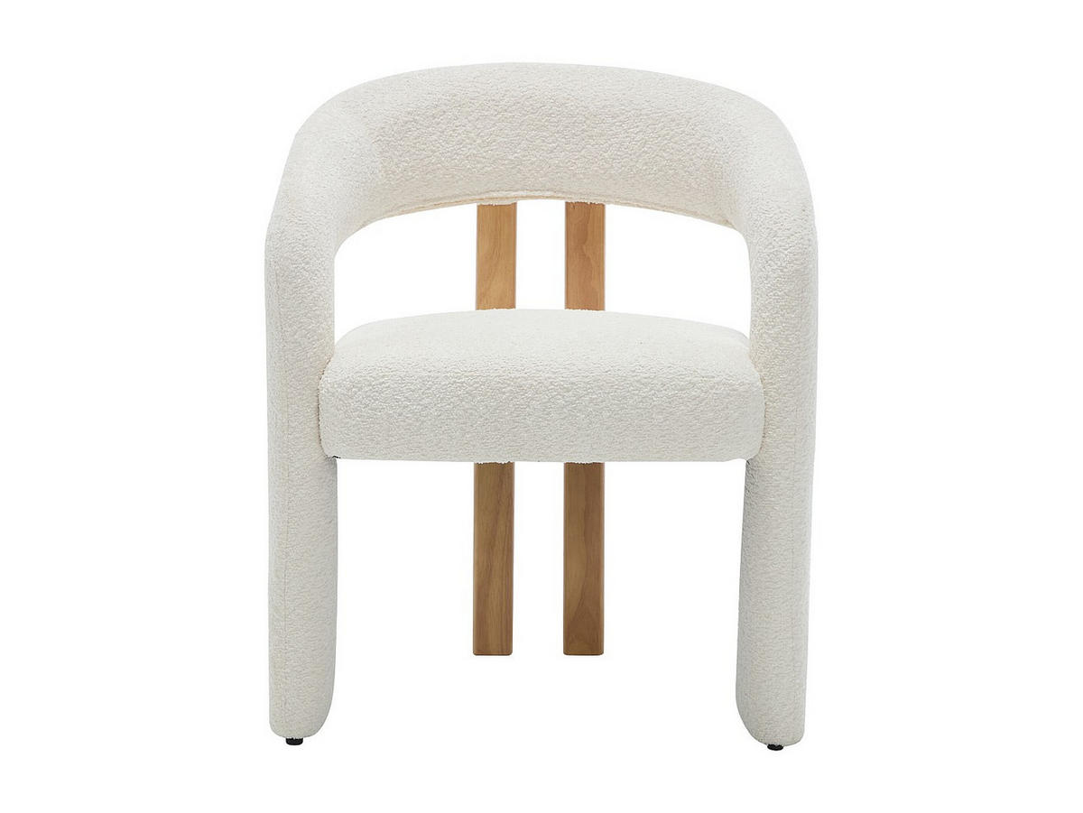 STUHL - 65 cm x 58 cm - stoff - naturfarben hell, weiß Noreti - Naturfarben/Weiß, Textil (65/79/58cm) - Vente-Unique