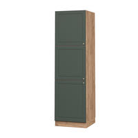 HERDUMBAUSCHRANK Fame-Line Grün-Gold Landhaus 60 cm - Eiche Wotan/Grün, Holzwerkstoff (60/206.8/58cm) - Vicco