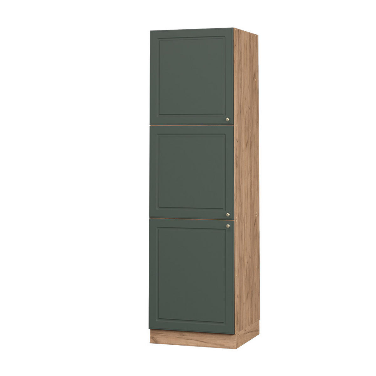HERDUMBAUSCHRANK Fame-Line Grün-Gold Landhaus 60 cm - Eiche Wotan/Grün, Holzwerkstoff (60/206.8/58cm) - Vicco