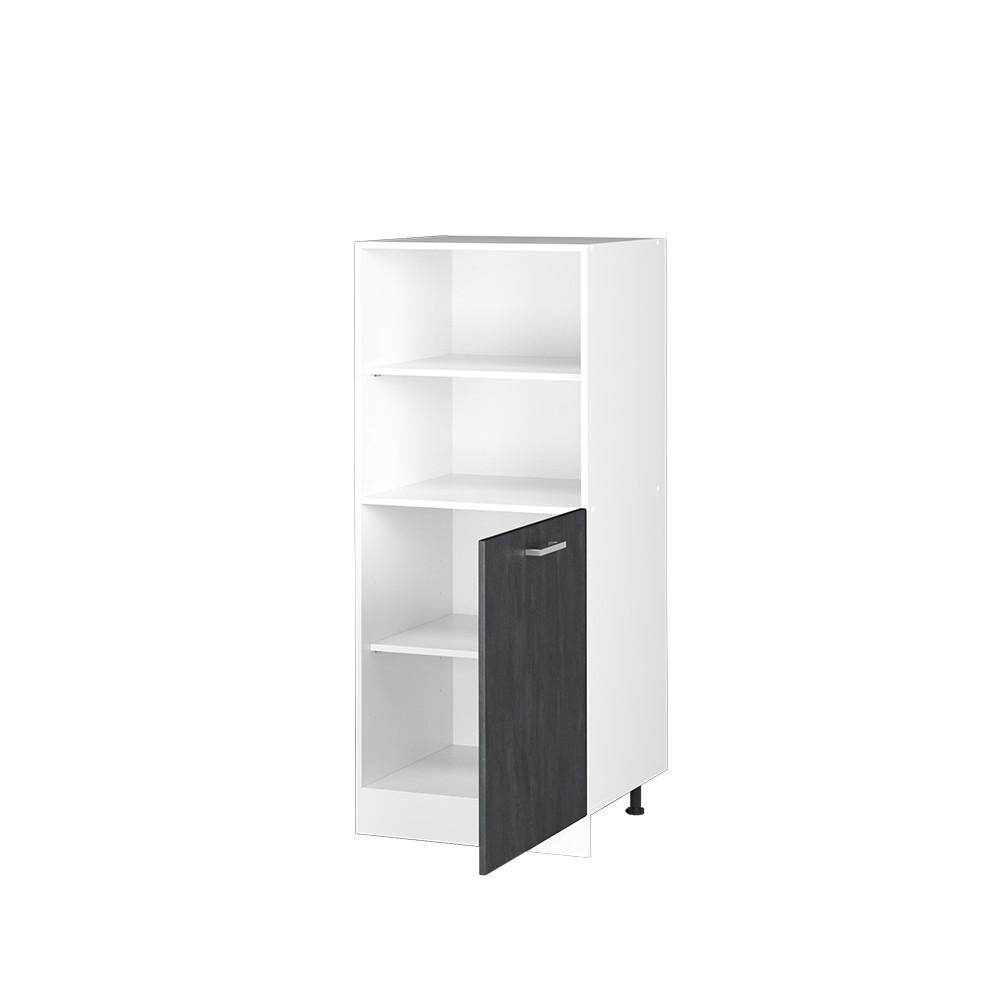 HERDUMBAUSCHRANK R-Line Schwarz Beton 60 cm - Schwarz/Weiß, Holzwerkstoff (60/143/57cm) - Vicco