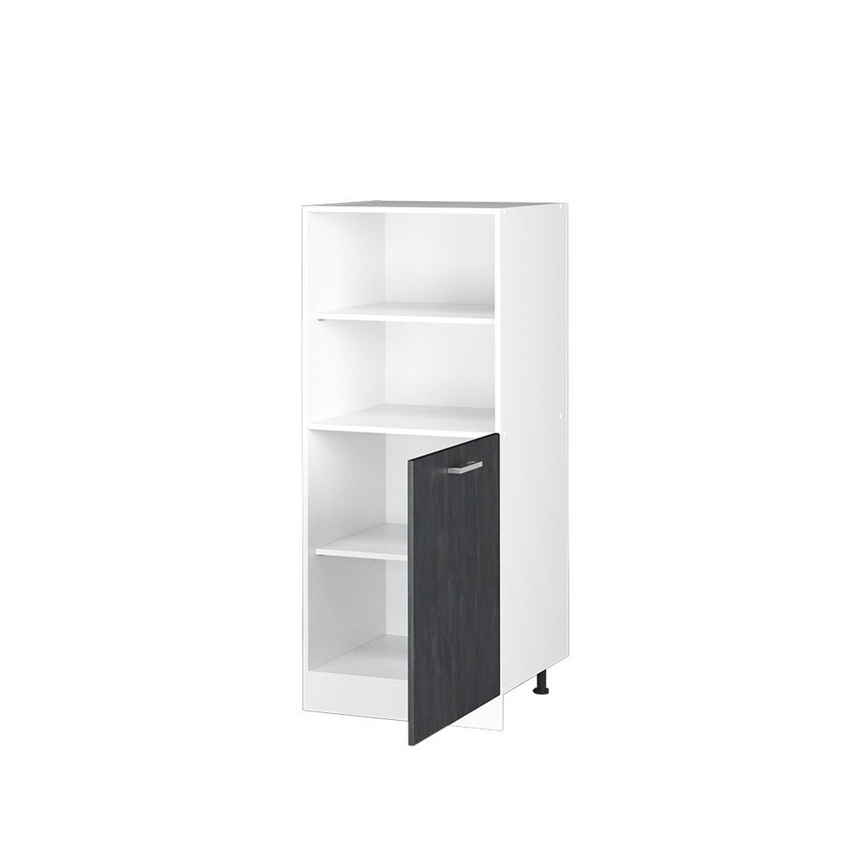 HERDUMBAUSCHRANK R-Line Schwarz Beton 60 cm - Schwarz/Weiß, Holzwerkstoff (60/143/57cm) - Vicco