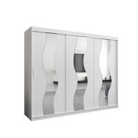SCHWEBETÜRENSCHRANK 200/250/62 2-türig - Silberfarben/Weiß, Holz/Kunststoff (250/200/62cm) - Abiks Möbel