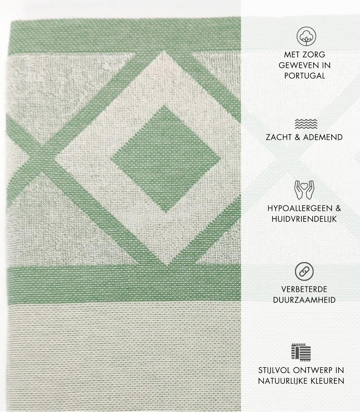 STRANDTUCH Breeze. Bio-Baumwolle. 100x175 cm. Grün - Grün, Textil (100/175cm) - SOWL
