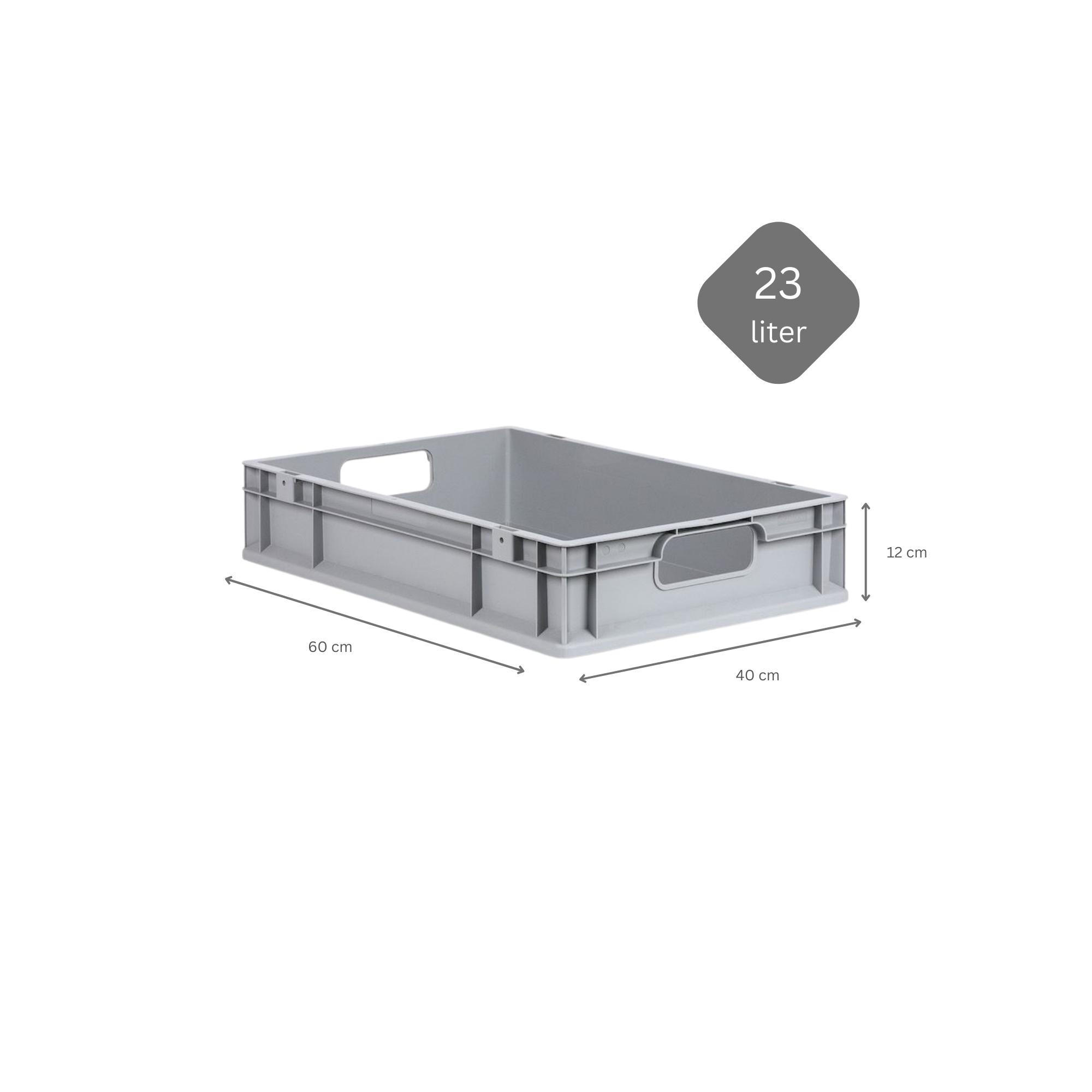 EUROBOX 8x Nextgen Economy Mit Auflagedeckel Grau/Rot Griffe Offen 23 Liter - Rot, Kunststoff (40/12/60cm) - PROREGAL