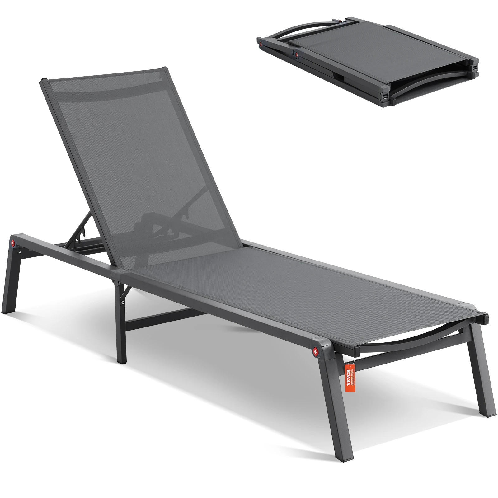 LIEGESTUHL Relax Pro Dunkelgrau - Grau, Textil/Metall (59.52/182cm) - Kaket