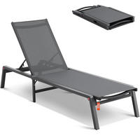LIEGESTUHL Relax Pro Dunkelgrau - Grau, Textil/Metall (59.52/182cm) - Kaket