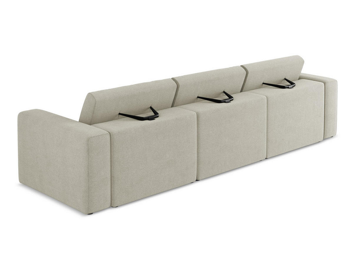 ECKSOFA Links Strukturstoff Stoff Grau - Schwarz/Grau, Kunststoff/Textil (314/167cm) - Makamii