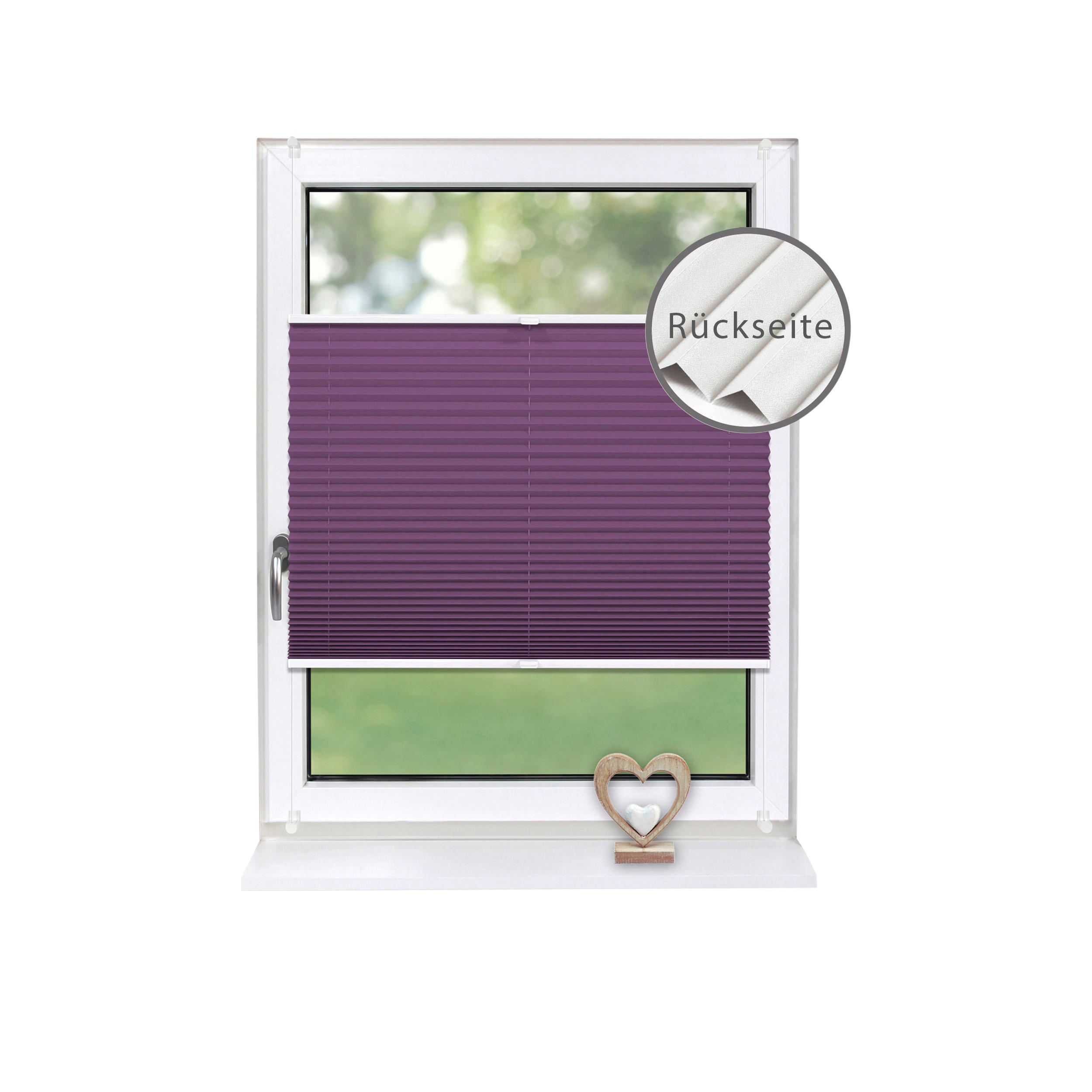 PLISSEE Thermo Basic 40 x 150cm Klemmfix ohne Bohren - Lila, Textil (40/150/150cm) - Deco-Raum