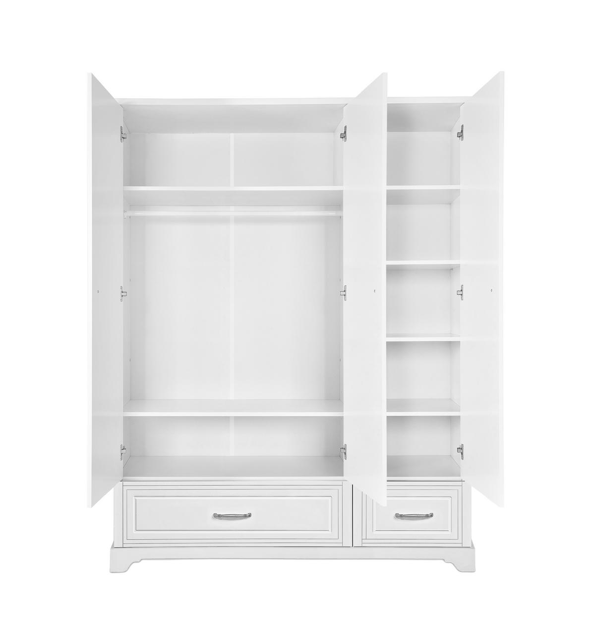 KINDERKLEIDERSCHRANK Melody_3, 3-türig – ideal für das Kinderzimmer - Weiß, Holzwerkstoff (145/180/53cm) - RAUMHIRSCH FURNITURE