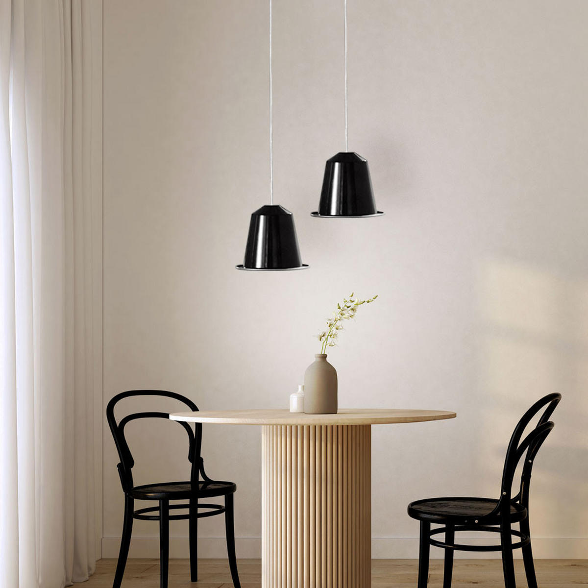 LED HÄNGELEUCHTE Stahl Schwarz glänzend - Schwarz, Metall (17.5/17.5/110cm)