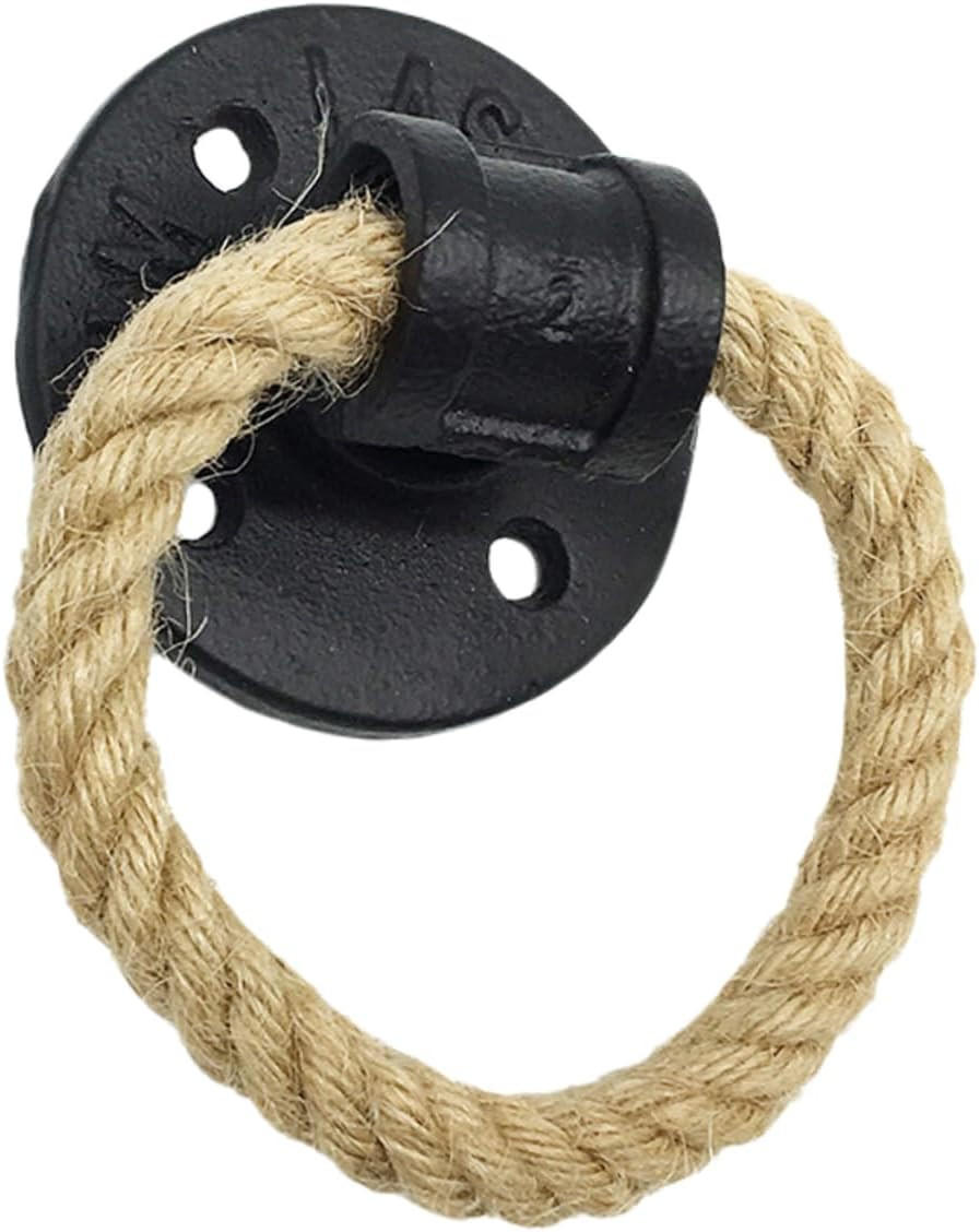 MÖBELGRIFF Retro 1er-Set Seilring Metall - Schwarz, Metall (6.5/2/8cm)