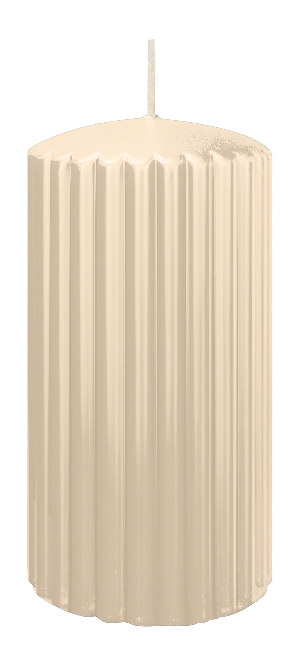 RILLEN KERZEN Creme 150 x Ø 80 mm, 4 Stück - Creme, Paraffin (8/15/15cm) - Wiedemann Kerzen