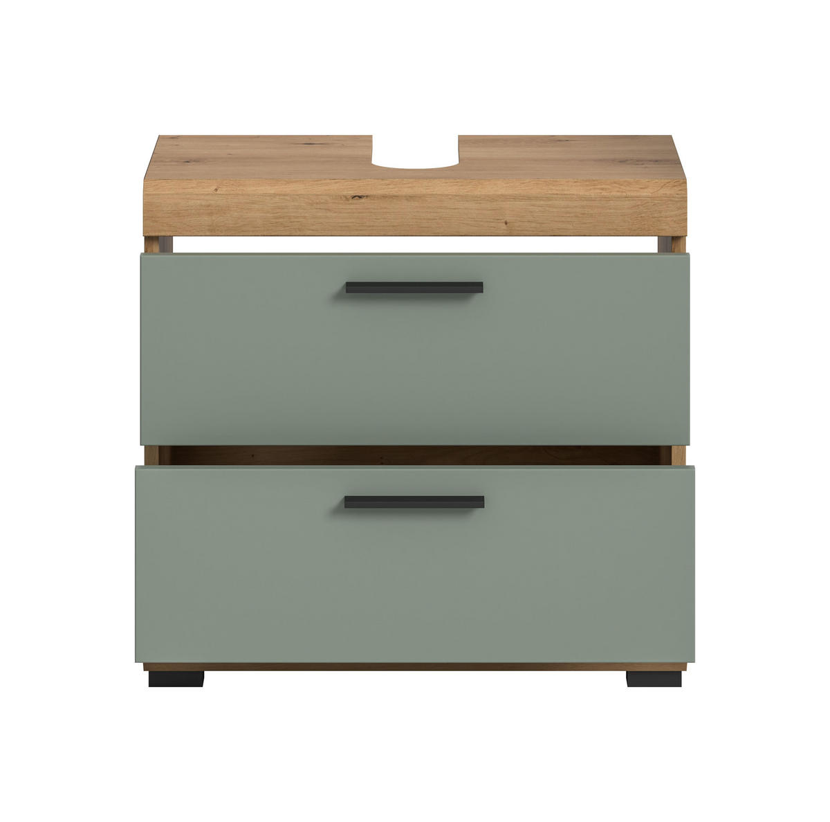 WASCHBECKENUNTERSCHRANK Scout Bad in Artisan Eiche Nb. und Salbei Nb. B/H/T: 60x56x34 cm - Eiche Artisan, Holz (60/56/37cm)