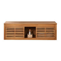 WASCHBECKENUNTERSCHRANK - 130 cm x 50 cm - Holz, Platte - Naturfarben Dunkel - PENEBEL - Naturfarben, Holz (130/40/50cm) - Vente-Unique